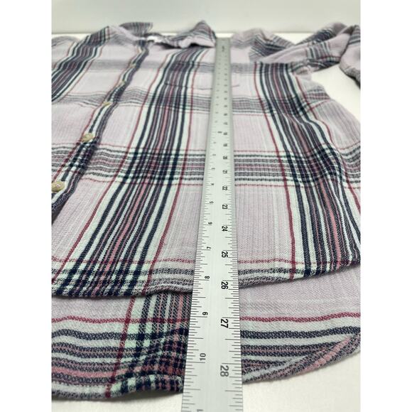 Sonoma Plaid Button-Up Shirt Long Sleeve Collared Light Purple Womens Size XL - Picture 8 of 10